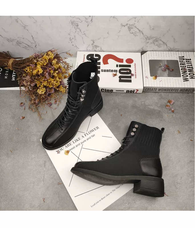 Martin boots nữ phong cách Anh 2019 mới thu đông da học sinh phiên bản hàn quốc của giày cổ ngắn hoang dã giày xe máy ủng trẻ em - Giày ống