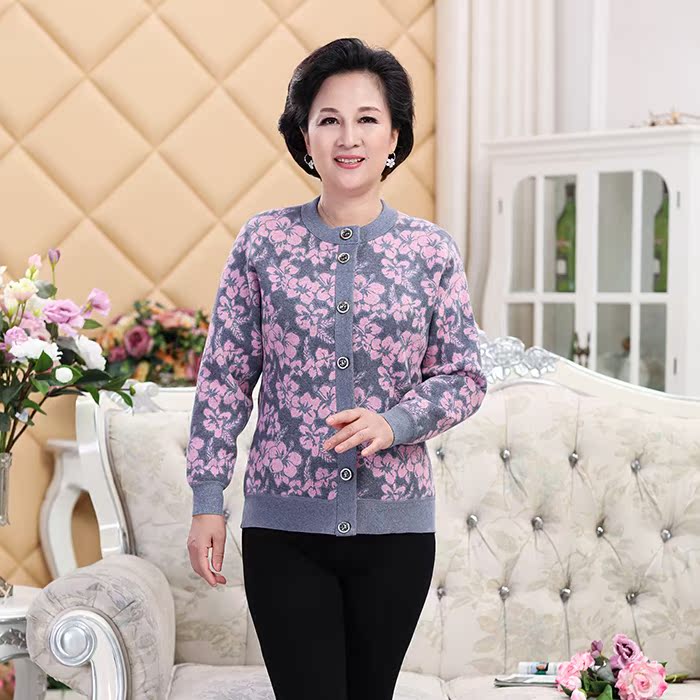 Trung niên cũ lót ấm cardigan mens ông mùa dày áo khoác bà bên ngoài lạnh mặc bộ com lê.