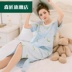 Ngủ váy cô gái mùa hè phim hoạt hình ngắn sleevecute Hàn Quốc phiên bản công chúa lỏng ngọt pajama cô gái nhà mùa hè quần áo. 