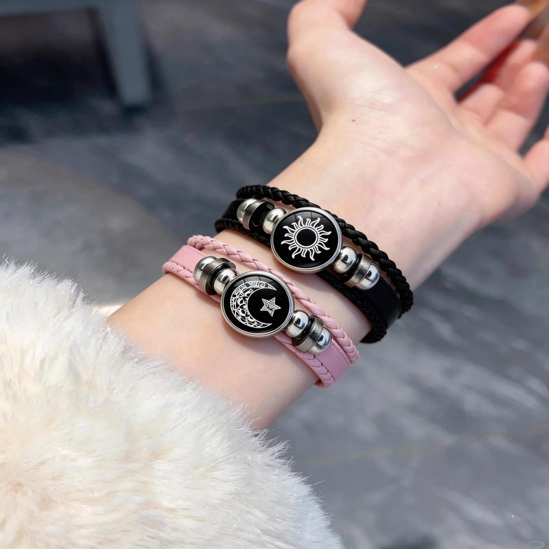 Best Friend Calling Bracelet, Two-Person Luminous Sun and Moon Lovers' Time Gemstone, Vintage Handmade Multi-Layer Beaded Weaving for Men and Women Best Friend Calling Bracelet, Two-Person Luminous Sun and Moon Lovers' Time Gemstone, Vintage Handmade Multi-Layer Beaded Weaving for Men and Women