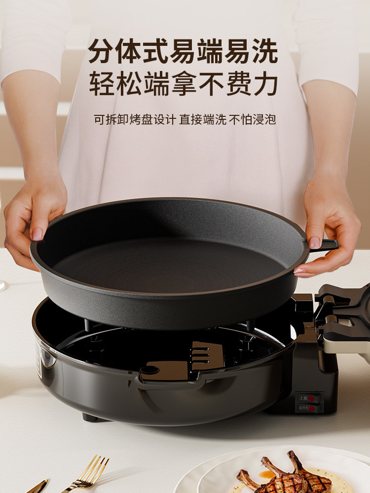 New Electric Griddle for Home Use, Double-Sided Heating Pancake Maker, Multifunctional Cooking Machine, Deepened and Enlarged, Detachable and Washable Electric Griddle