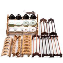 Bamboo cool cup holder Folding teacup holder Water cup holder Storage drain rack Kung Fu tea set Tea ceremony accessories Solid wood