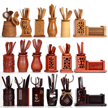  Ebony wooden tea ceremony six gentlemen set Japanese Kung Fu tea set Spare parts Household tea washing tea spoon tea clip