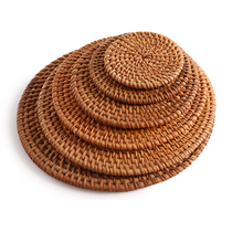  Hand-woven Vietnamese rattan teacup Purple sand pot mat Insulation mat Bowl mat Placemat Kung Fu tea set Tea ceremony spare parts