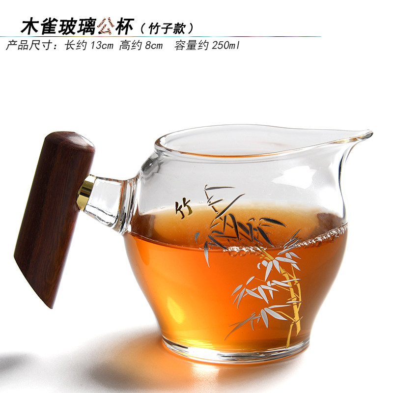 Glass fair cup male cup tea leak set thickened heat-resistant large tea sea divider tea set kung fu tea set accessories