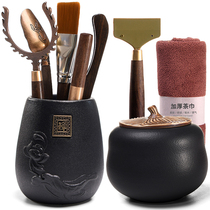 Tea Set Accessories Solid Wood Six Gentlemen Suit Tea Tea Tea Cup Mat Black Sandalwood Tea Road 6 Gentleman Tea Knife Upscale