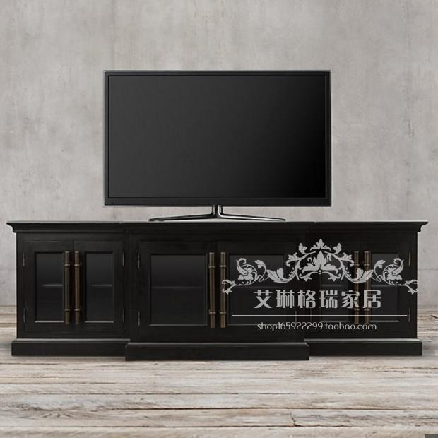 American rural living room solid wood TV cabinet style retro to the old modern minimalist TV cabinet idylo style furniture