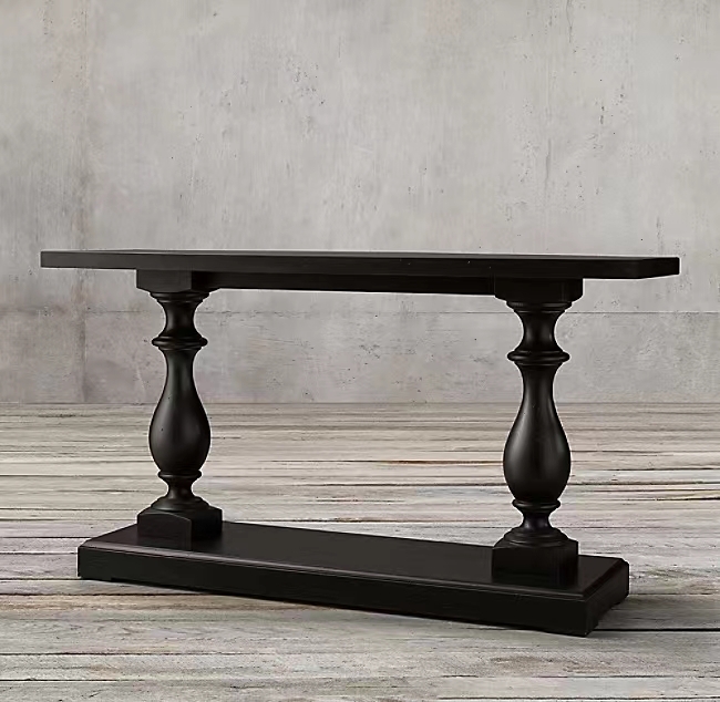 Export American country log porch table retro old solid wood porch aisle living room strip case decoration long table