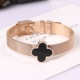 Phiên bản Nhật Bản và Hàn Quốc của cặp vợ chồng bằng thép titan đơn giản, hoa hồng vàng nam đơn giản, vòng tay chữ châu Âu và Mỹ vòng phong thuỷ