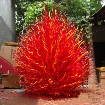 Hotel sculptures with blown sculptures art glass sculptures New decorative effects Good RMBeight thousand One glass tree