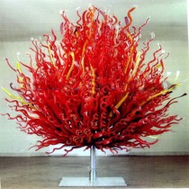 Hotel Lobby Swing Piece Glass Sculpture Hotel Space Hanger Glass Sculpture lighting blown glass tube