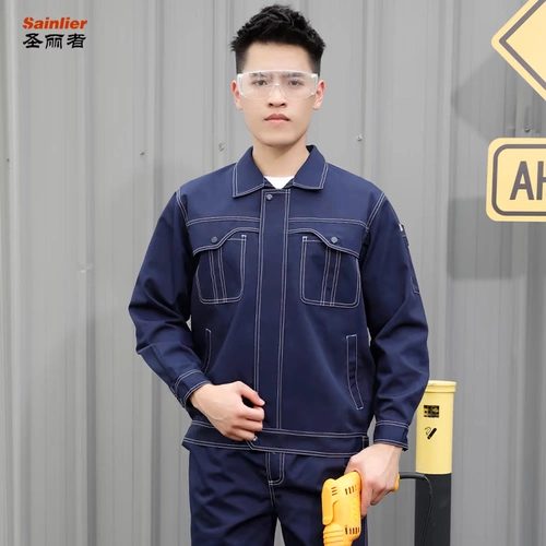 Джинсовый износостойкий комбинезон, осенний лонгслив, увеличенная толщина, защита от ожогов