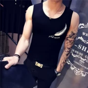 Phiên bản nam Hàn Quốc của vest tự canh nam thanh niên mùa hè cotton bó sát in áo thấm mồ hôi áo thể thao