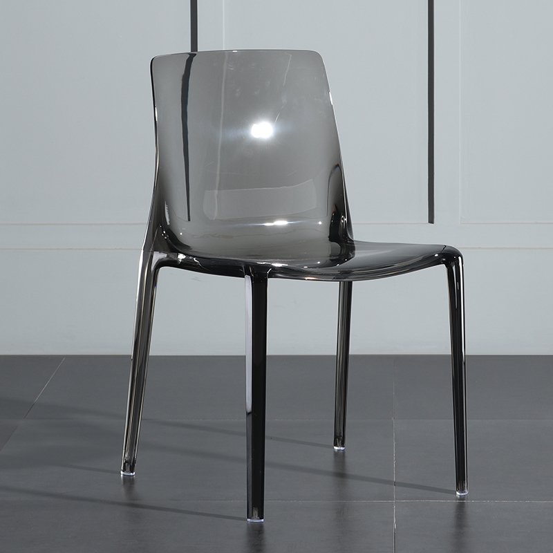 D Transparent Black & Upgrade Luxury & New ProductsNorthern Europe transparent Dining chair Plastic originality Acrylic Crystal chair fashion outdoors backrest Simplicity restaurant Coffee chair