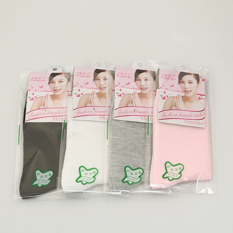 Bao bì độc lập mùa thu và mùa đông dày màu nữ vớ cotton đơn đôi chân tắm chân vớ quầy hàng trả lại vớ