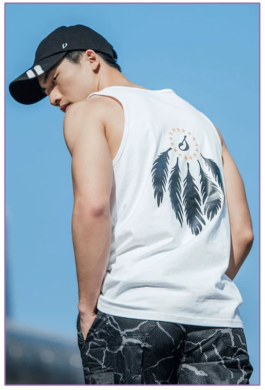 2019 vest mới nam xu hướng cá tính thương hiệu xu hướng lỏng lẻo vai thể thao cotton thể thao bãi biển vest tay - Áo vest cotton áo vest trung niên