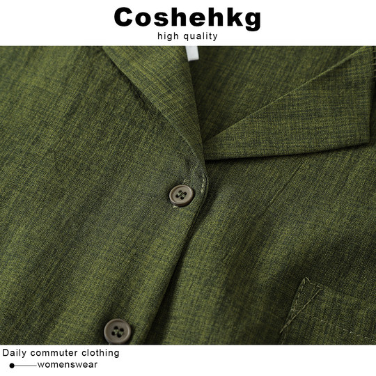 Рубашка Coshehkg в стиле ретро с воротником-стойкой, свободного кроя, с короткими рукавами, для женщин, новый летний стиль, приталенная верхняя одежда с карманами, элегантный топ.