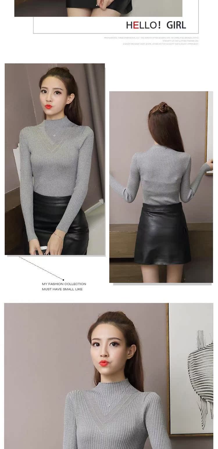 Chic áo len đầu thu mùa thu mỏng phần của phụ nữ áo len mỏng giảm béo rắn màu áo sơ mi nữ hoang dã thoi trang cong so