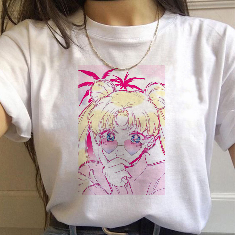 3772Sailor   Moon   Harajuku lovely kawaii solar system Sailor Moon printing female jacket T-shirt ins tide