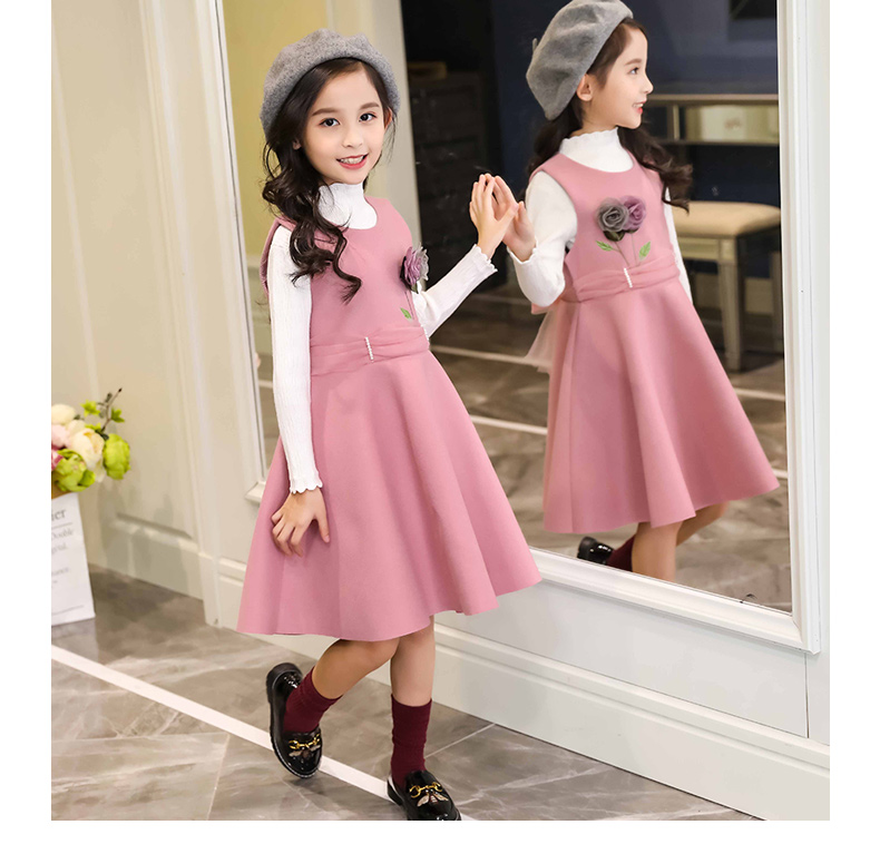 Váy bé gái mùa thu 2018 mới cho bé gái váy vest 5 bé gái mùa thu đông thời trang váy len 7 thủy triều shop quần áo trẻ em