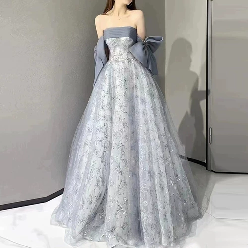 Вечернее платье, пианино для взрослых, открытые плечи, новая коллекция