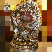 Nepal high-grade fine handmade copper gilt silver Pu Ba Jin Gang double guardian Buddha statue height 52cm