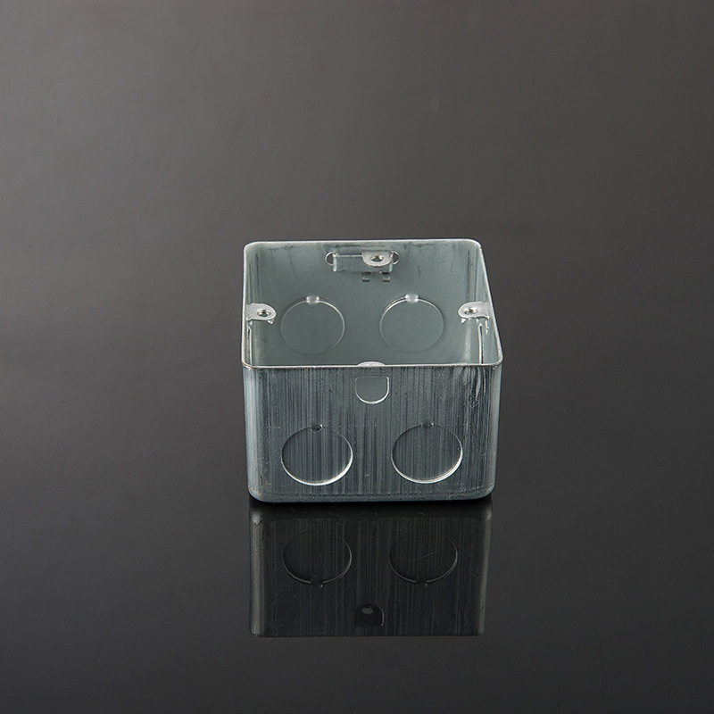 Type 86 iron bottom case concealed box metal junction box 65 high 75 x 75 plated white zinc stretch case