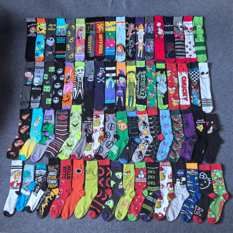 Trendy Socks for Men and Women, All-Season Long Thin Cartoon Marvel European and American Sports High-Top Skateboard Socks with Anime Characters Trendy Socks for Men and Women, All-Season Long Thin Cartoon Marvel European and American Sports High-Top Skateboard Socks with Anime Characters