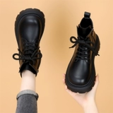 Martens, модные демисезонные утепленные универсальные короткие сапоги на платформе в английском стиле, женский стиль, коллекция 2025 года, увеличивают рост, в британском стиле