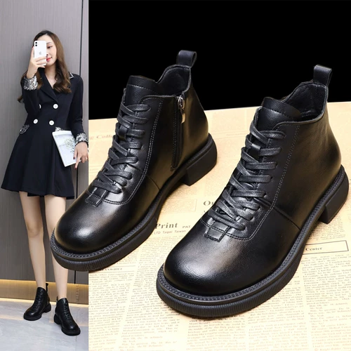 Martens, тонкие универсальные ботинки, низкие весенние короткие сапоги для кожаной обуви, коллекция 2022