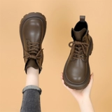 Martens, модные демисезонные утепленные универсальные короткие сапоги на платформе в английском стиле, женский стиль, коллекция 2025 года, увеличивают рост, в британском стиле