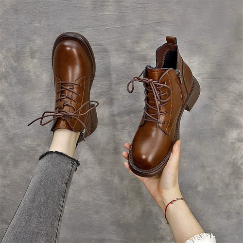 Martens, ботинки для кожаной обуви, обувь в английском стиле, короткие сапоги, из натуральной кожи, 2024 года, в британском стиле, большой размер