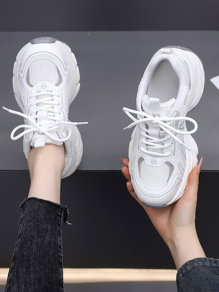 Women's Sneakers 2025 New Autumn and Winter Dad Shoes Women's Lightweight Soft-Soled Running Shoes Fleece-Lined Women's Shoes Thick-Soled Large Size