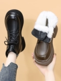 Martens, зимние модные утепленные короткие сапоги в английском стиле, из натуральной кожи, коллекция 2023, в британском стиле