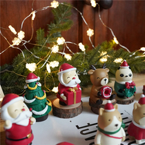 Christmas Small Animal Gifts Creative Resin Pendulum Pieces Christmas Rabbit Snowy People Elk Deer Desktop Home Blind Box Trim