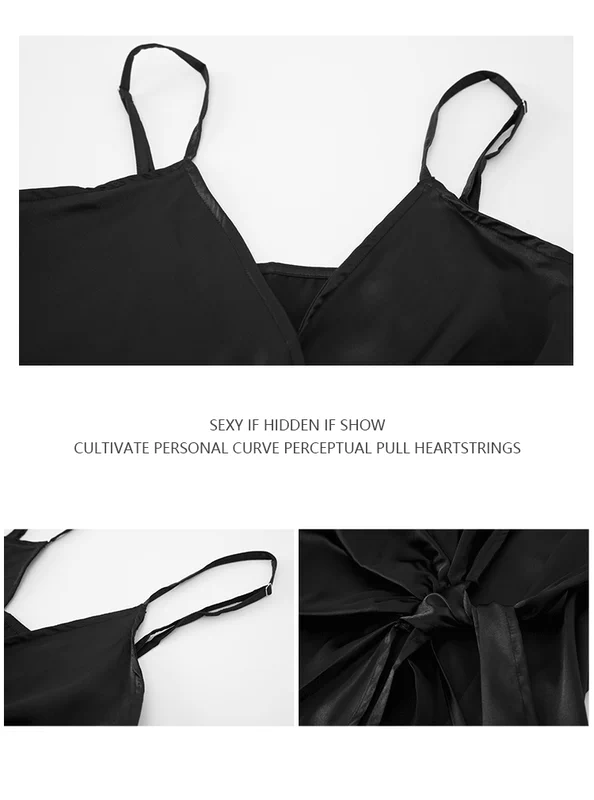 đồ ngủ cosplay thỏ 2024 Phụ Nữ Mới Sling Mịn Ice Silk Bộ Đồ Ngủ Gợi Cảm Nhà Quần Áo Mỏng Kích Thước Lớn Váy Ngủ Mỏng QQ đồ ngủ cosplay big size đồ ngủ cosplay