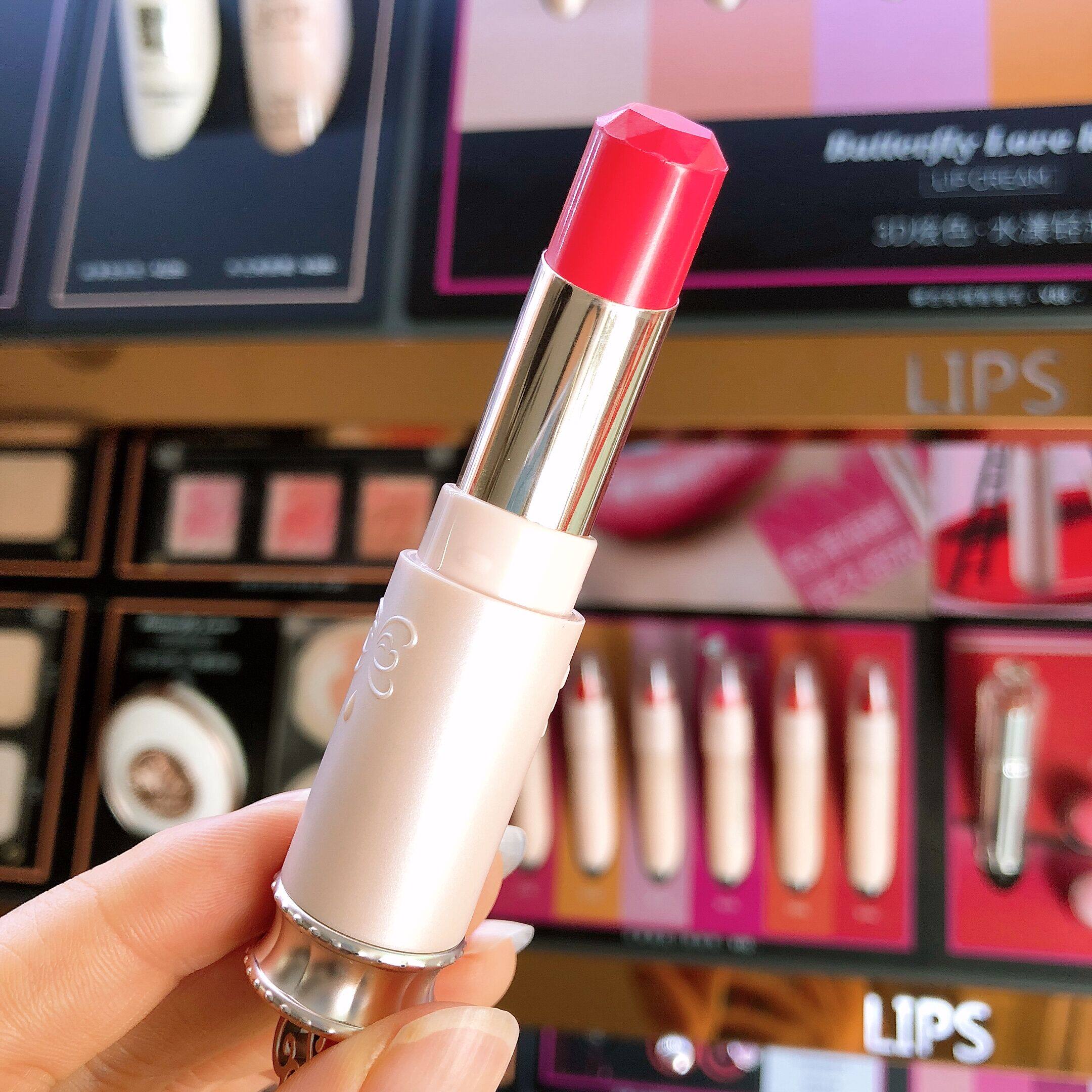The Qiandy Shanghui Butterfly Love Rose Lipstick Student Lipstick Student Mouth Red Nourish Lasting No Fall color bite Lip Makeup Naked Makeup Special Cabinet