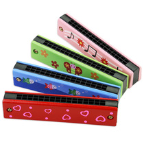 Wooden harmonica cartoon toys childrens creative music gifts 16 holes mouth organ pupils interest in playing musical instruments