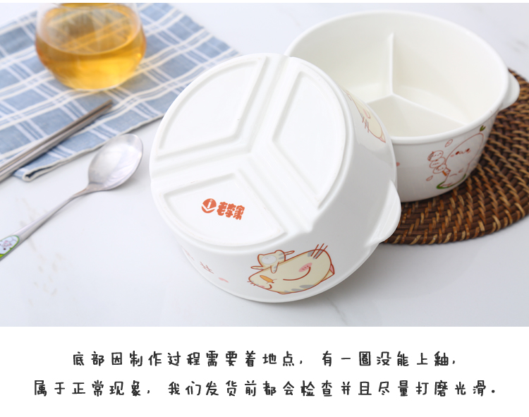cà mèn giữ nhiệt lock&lock Hộp cơm trưa Hộp đựng đồ ăn bằng gốm có nắp lò vi sóng sử dụng cho sinh viên làm việc căng tin hoạt hình - Hộp cơm điện sưởi ấm nồi cơm hâm nóng