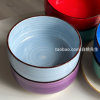 Ins style solid color European set high-end kitchen ceramic tableware hand-painted salami flour good-looking bowl for home use