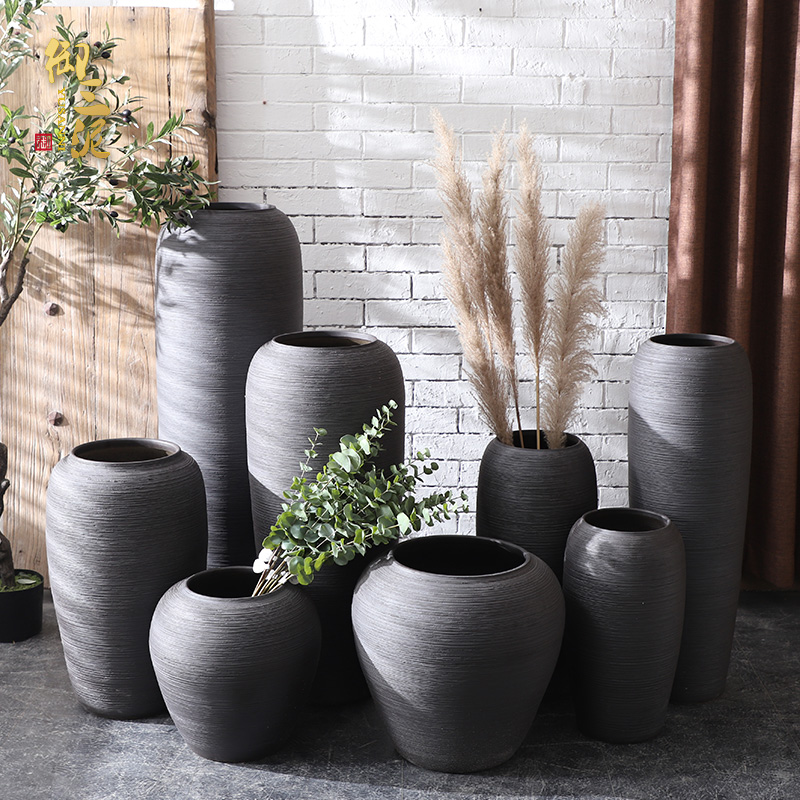 I and contracted large vase Nordic furnishing articles between sitting room flower arranging hotel villa example white pottery decoration