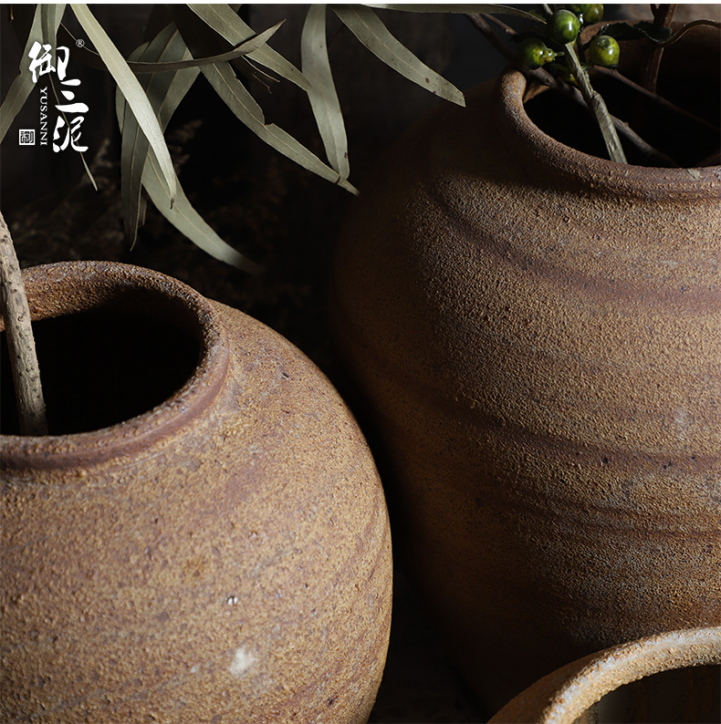 Jingdezhen checking ceramic coarse TaoHua machine dry flower arranging flowers furnishing articles zen tea room vases, ceramic flower pot POTS