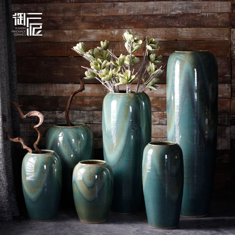 Jingdezhen ceramic vase landing I and contracted sitting room simulation flower flower arranging furnishing articles large European porch decoration