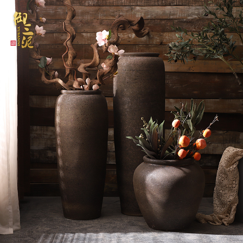 Jingdezhen ceramic large vase flower arranging furnishing articles I and contracted sitting room ground manually restoring ancient ways clay pot