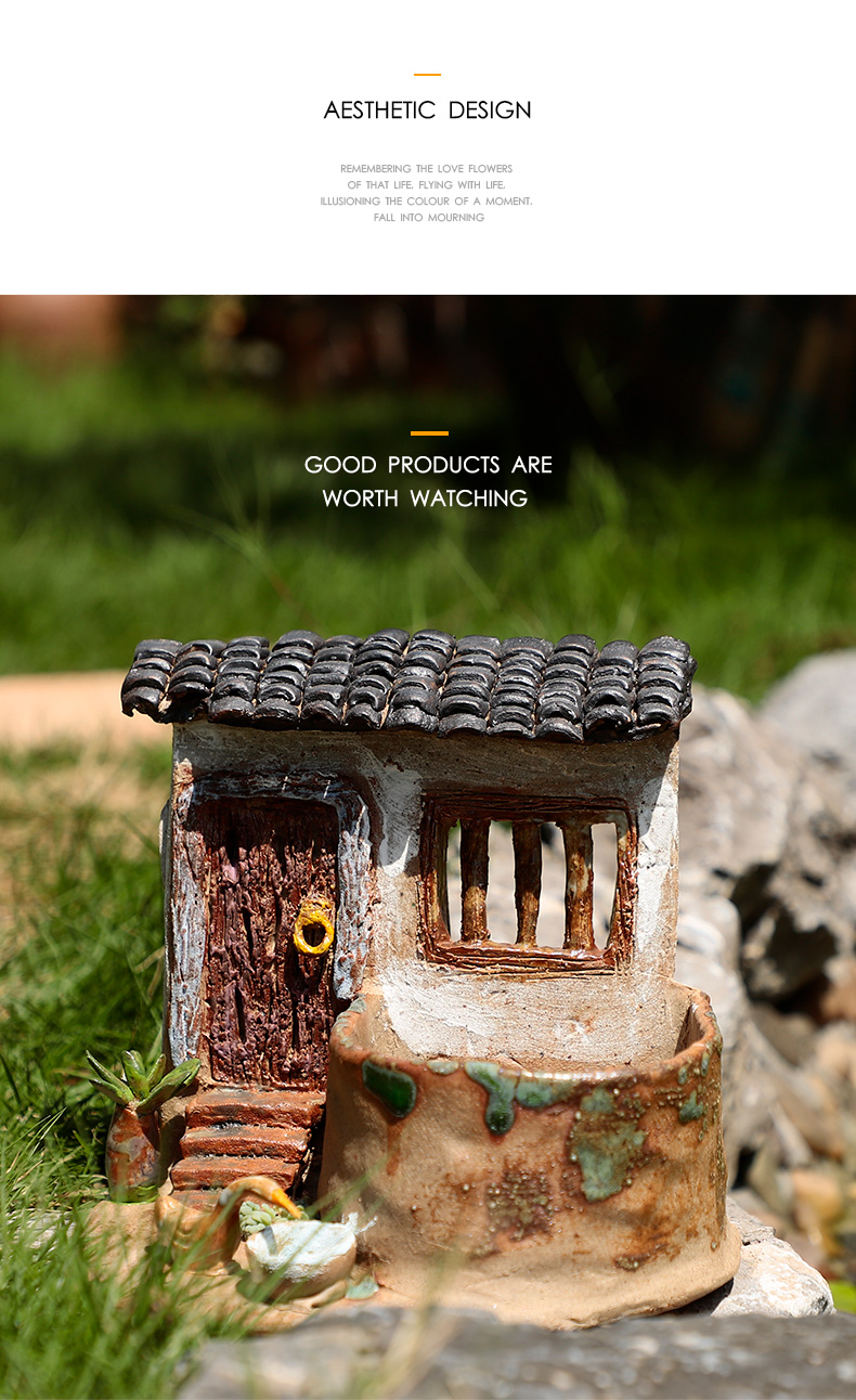 Creative ceramic vases, new Chinese zen decorations office small bonsai house garden rockery restoring ancient ways furnishing articles