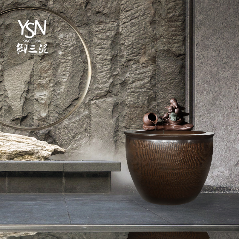 Royal three jingdezhen ceramic mud jump knife carving courtyard tank aquarium hydroponic water lily lotus garden hotel