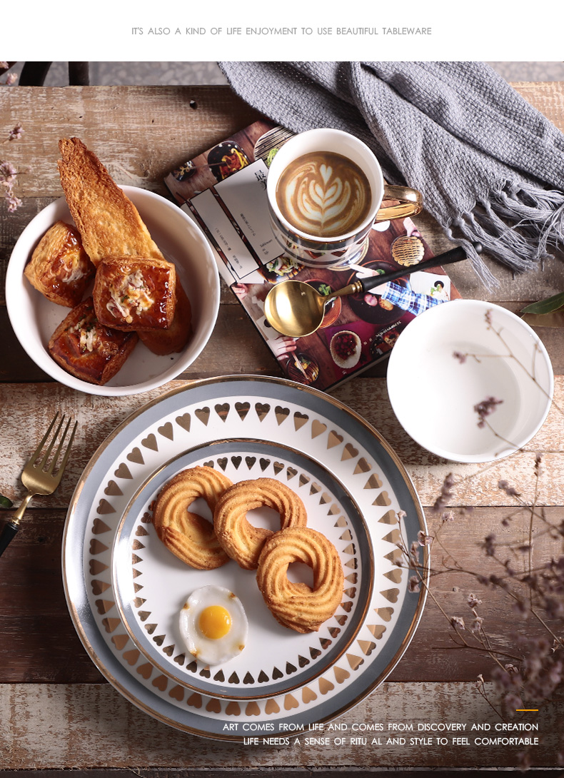 Jingdezhen Korean dishes suit household creative express it in western mercifully rainbow such as bowl plate of fruit salad bowl