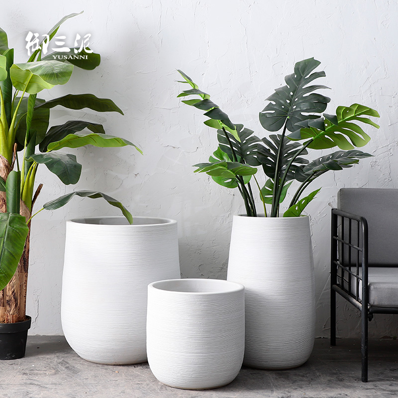 Tank large - scale ceramic vase flowerpot flower bed Nordic contracted landing landscape garden villa green plant flower arranging furnishing articles