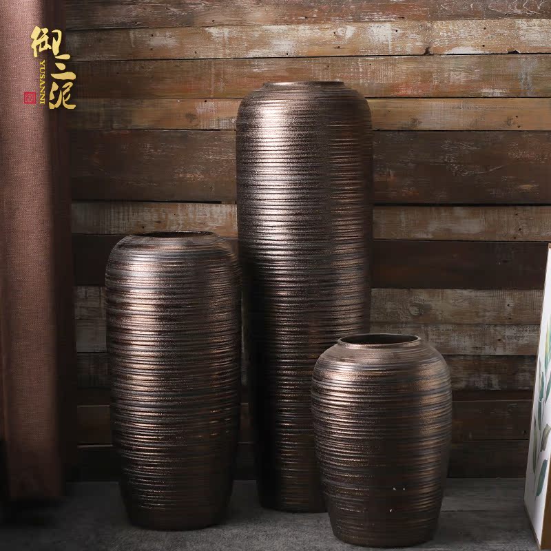 Large ceramic vases, flower arranging landing restoring ancient ways dried flower vase European I sitting room porch decorate household furnishing articles