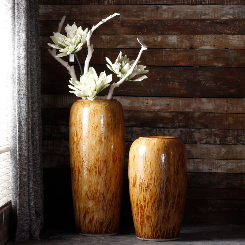 Jingdezhen ceramic vase of large sitting room furnishing articles flower arranging European - style villa clubhouse big flowerpot window decorations